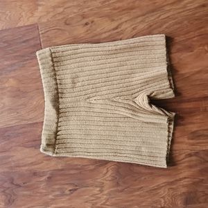 Rhythm. High-Waist Ribbed Knit Shorts in Tan